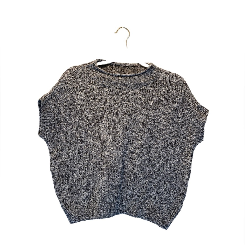 Anthropologie Field Flower Chunky Knit Boxy Fit Short Sleeve Sweater